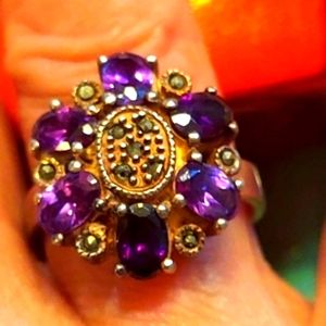 Sterling silver, amethyst ring